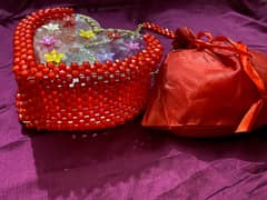 New Beaded Heart Shape Crossbody Bag Chain Bag Women Bag