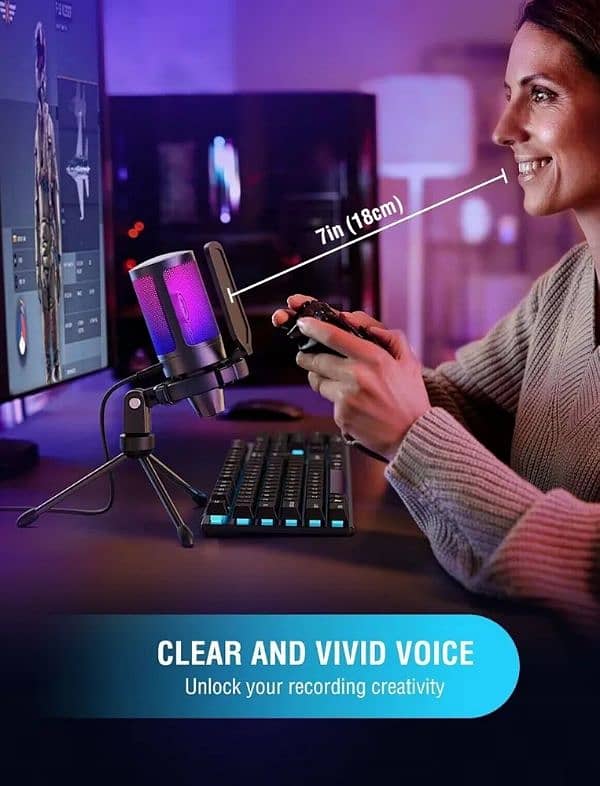 FIFINE A6V PREMIUM RGB GAMING MICROPHONE, 0