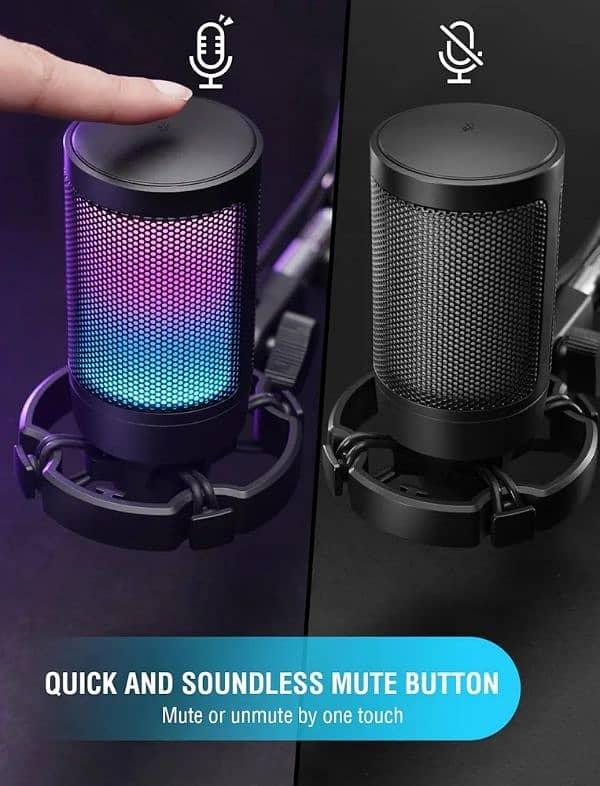 FIFINE A6V PREMIUM RGB GAMING MICROPHONE, 3