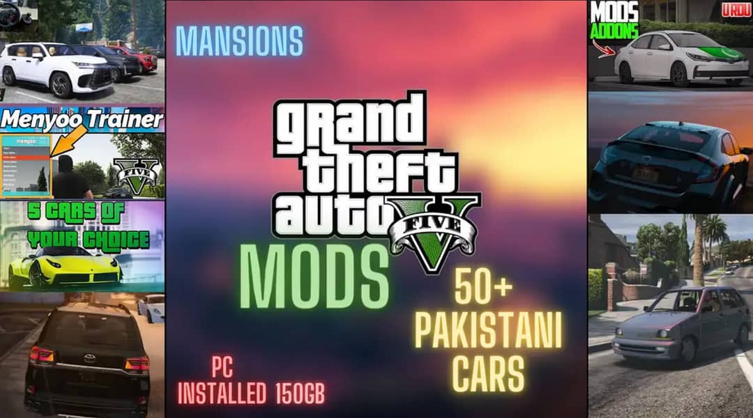 GTA 5 Installed with MODS & 50 Pakistani Cars PC games gaming Tekken 0