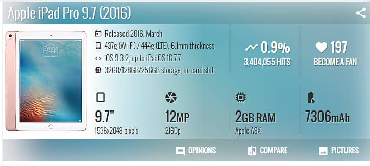 apple ipad pro 9.7 32gb silver, box charger cable 16.7 update 1