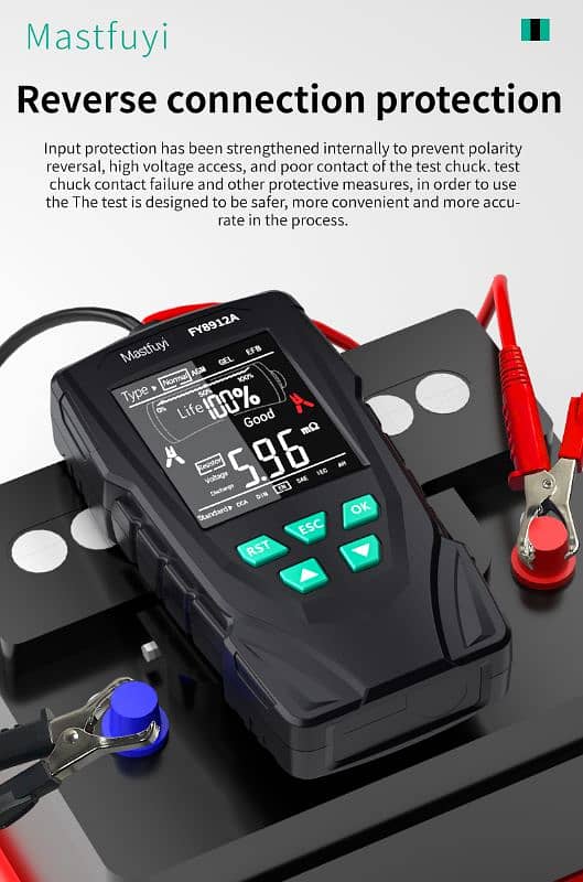 Car Battery Tester 12V 24V Car Motorcycle Truck Battery Monitorin 5