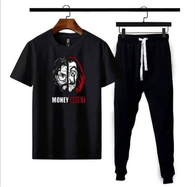 2 Pcs Men's Polyester Printed Track Suit case on delivery available 1