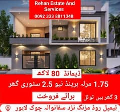 1.75 Marla New 2.5 Storey Houses For Sale At Temple Road Mozang LHR
