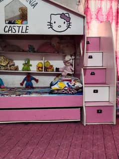 Triple bed Almirah mirror shelf