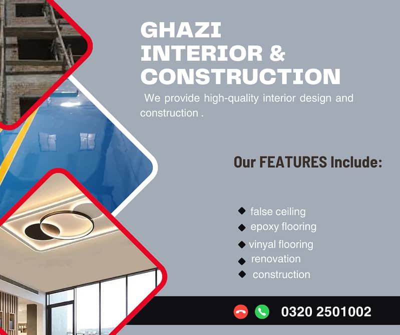 /Epoxy Flooring/Laminated wood Flooring / false ceiling 0