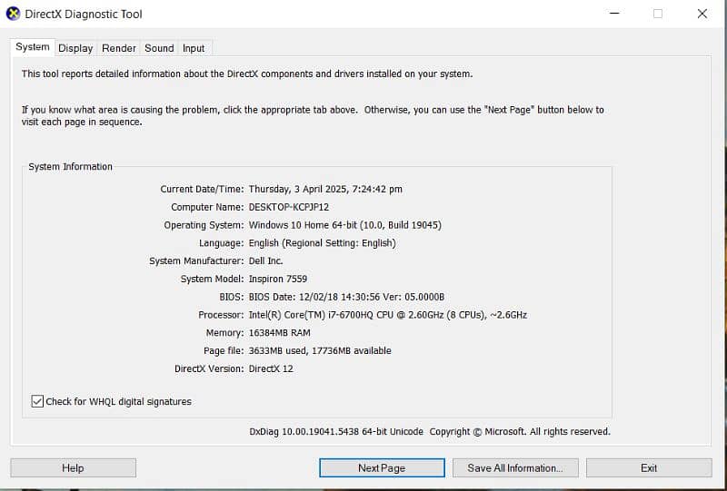 Dell Inspiron 7559 4
