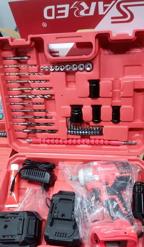 Super Duty Impact Wrench kit with cover case Cordless 1