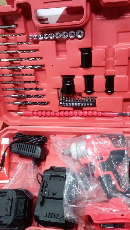 Super Duty Impact Wrench kit with cover case Cordless 3