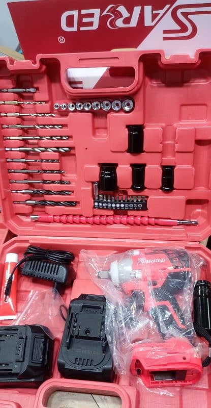 Super Duty Impact Wrench kit with cover case Cordless 4