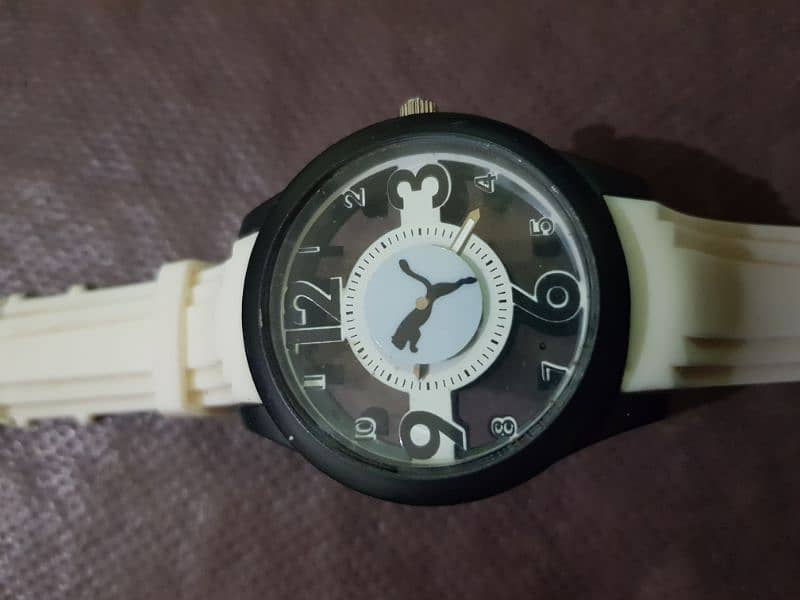 Puma White Watches Double Visible Dial 1