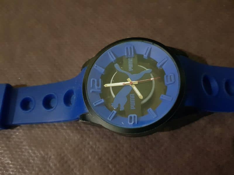 Blue Watch Blue Strap Double Visible Dial 0