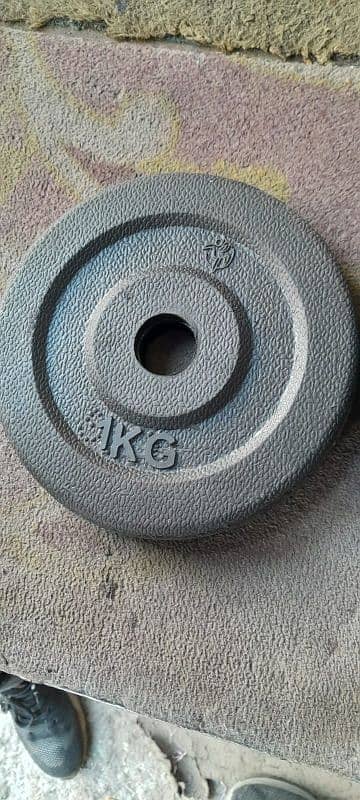 WEIGHT PLATES. GOOD QUALITY. 1 INCH HOLE 3