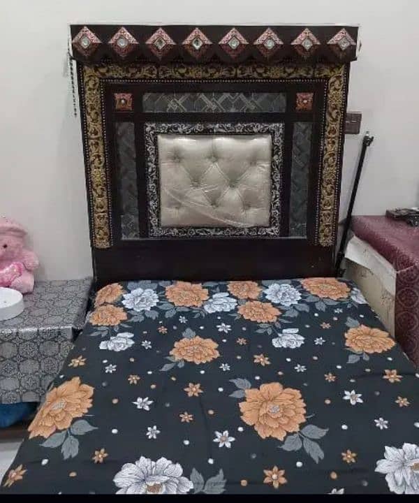 Single Used Bed With Used matress| condition 10/7 1