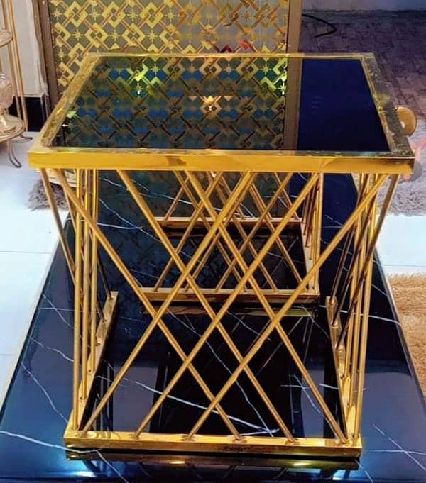 2 pieace stainless steel golden electroplating table 1