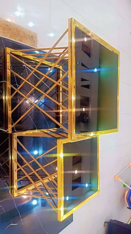 2 pieace stainless steel golden electroplating table 3