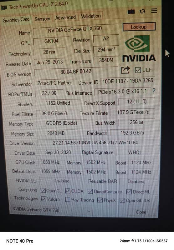 Nivida geforce Gtx 760 2Gb graphic card 5