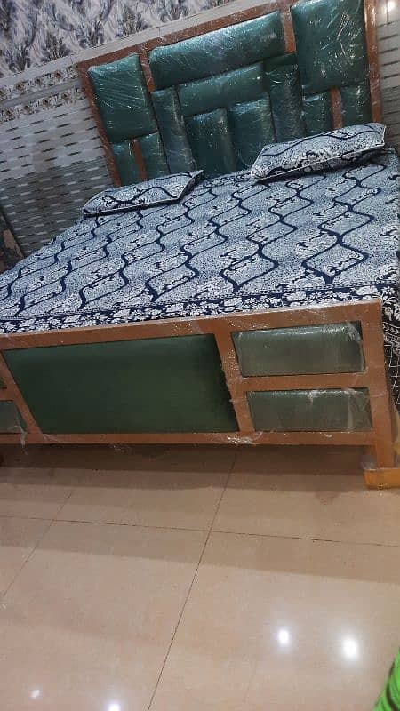New bed golden with green colour meatel with powder coting 7