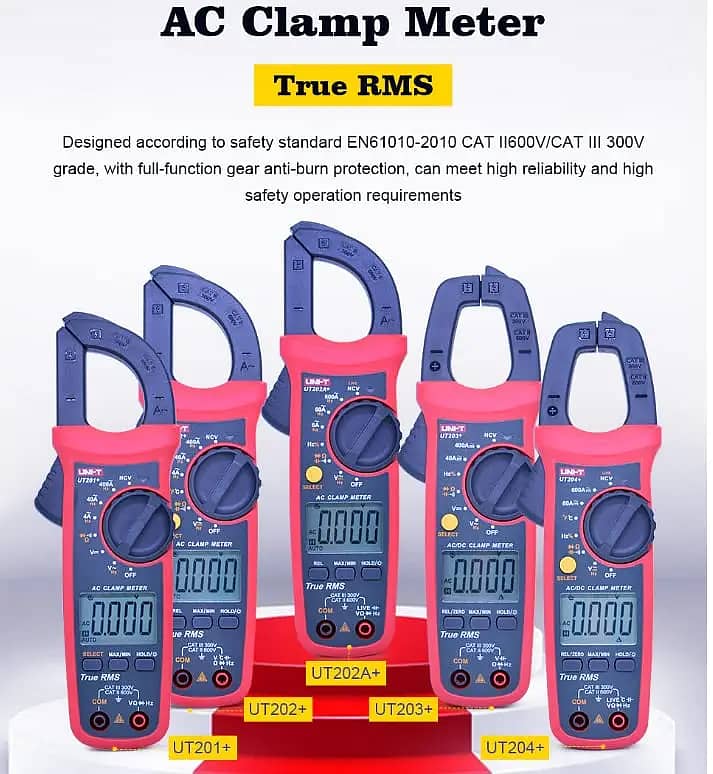 UNI-T UT203+ Digital Clamp Meter AC DC Multimeter Solar Inverter UPS 2