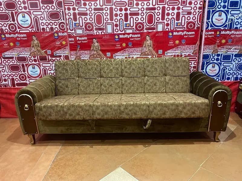 sofa cum bed/2 in 1 sofa/sofa bed/wooden sofa/3 seater Molty foam sofa 3