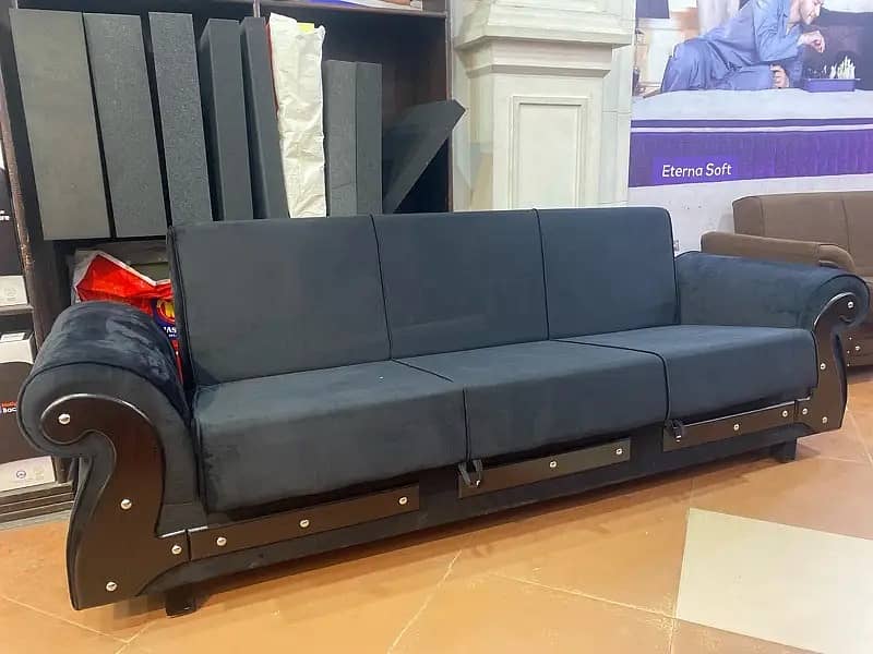 sofa cum bed/2 in 1 sofa/sofa bed/wooden sofa/3 seater Molty foam sofa 4