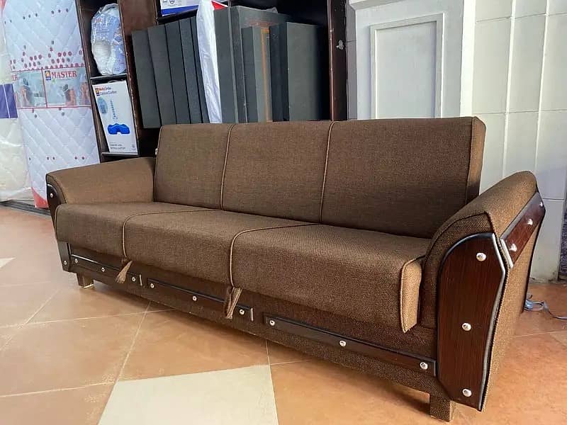 sofa cum bed/2 in 1 sofa/sofa bed/wooden sofa/3 seater Molty foam sofa 6