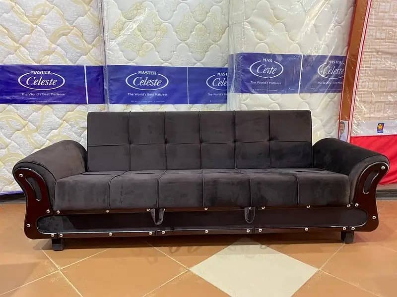 sofa cum bed/2 in 1 sofa/sofa bed/wooden sofa/3 seater Molty foam sofa 10