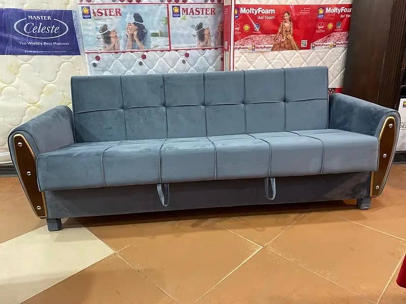 sofa cum bed/2 in 1 sofa/sofa bed/wooden sofa/3 seater Molty foam sofa 11