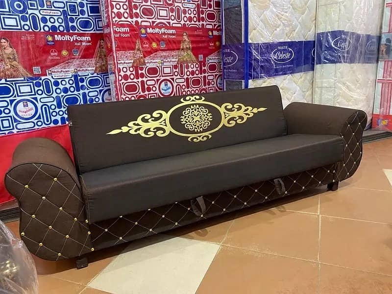 sofa cum bed/2 in 1 sofa/sofa bed/wooden sofa/3 seater Molty foam sofa 17
