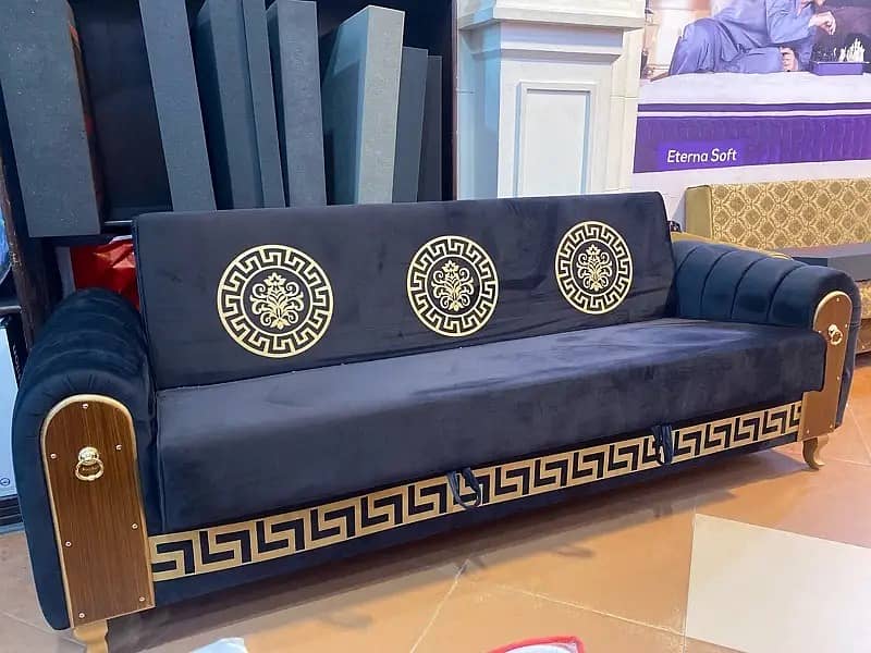 sofa cum bed/2 in 1 sofa/sofa bed/wooden sofa/3 seater Molty foam sofa 19