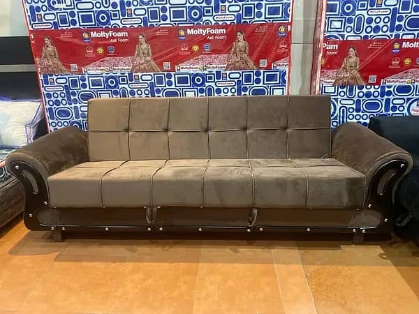 sofa cum bed (2 in1)(sofa + bed)(Molty foam)(10 years warranty ) 1