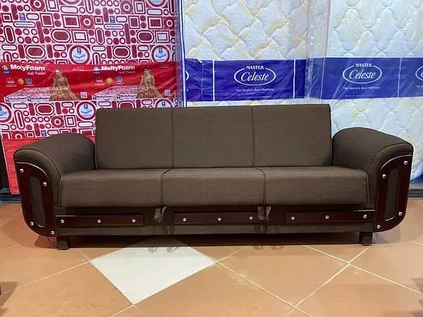 sofa cum bed (2 in1)(sofa + bed)(Molty foam)(10 years warranty ) 11