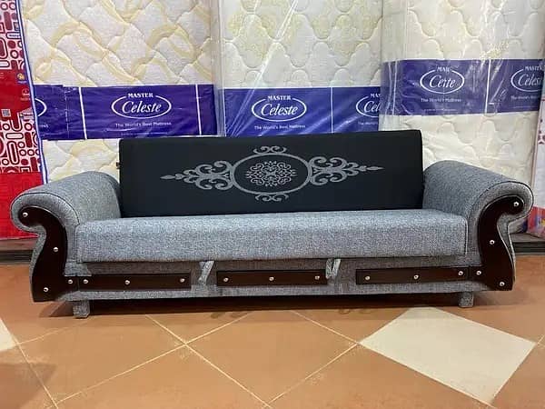 sofa cum bed (2 in1)(sofa + bed)(Molty foam)(10 years warranty ) 12