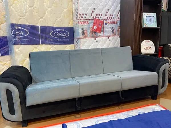 sofa cum bed (2 in1)(sofa + bed)(Molty foam)(10 years warranty ) 16