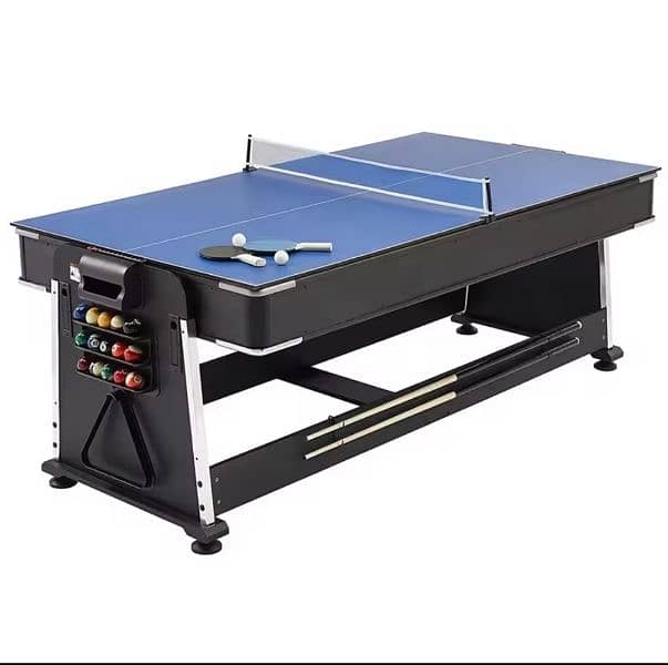 4 in 1 TABLE TENNIS TABLE AIR HOCKEY BILLIARD POOL TABLE DINING TABLE 9