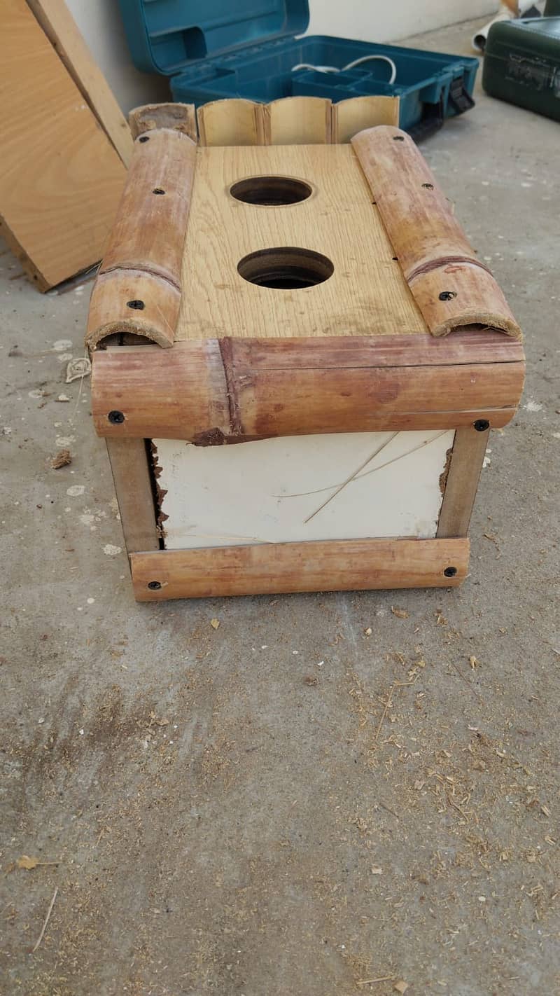 Bird house - 2 peigon holes. Very sturdy and solid Bamboo and Lasani. 0