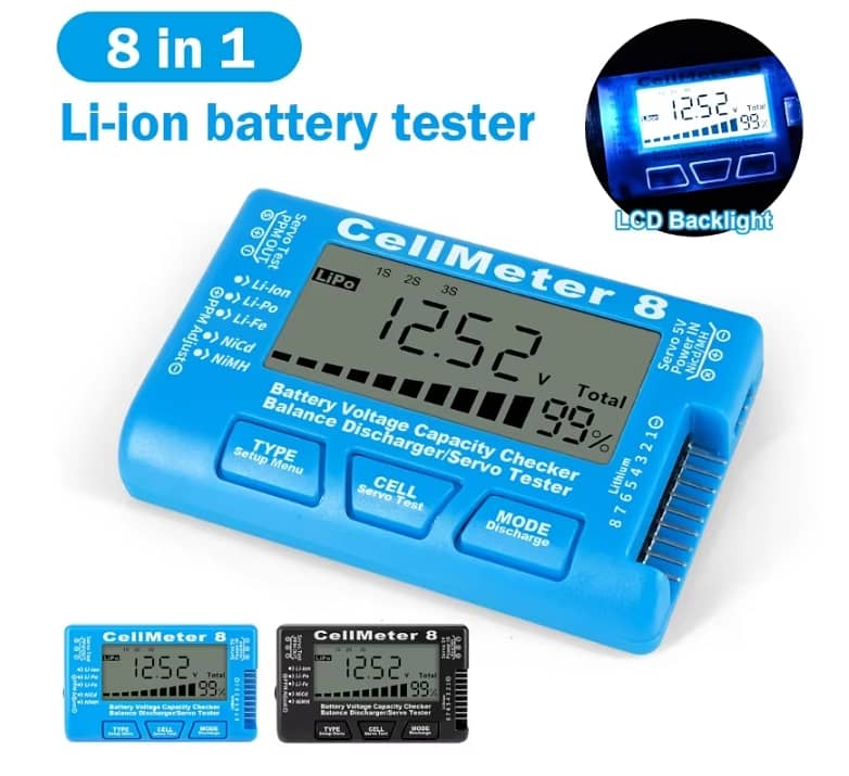 CellMeter 8 Battery Balancer & Capacity Test Meter LifePO4 LiPo Li-Ion 0