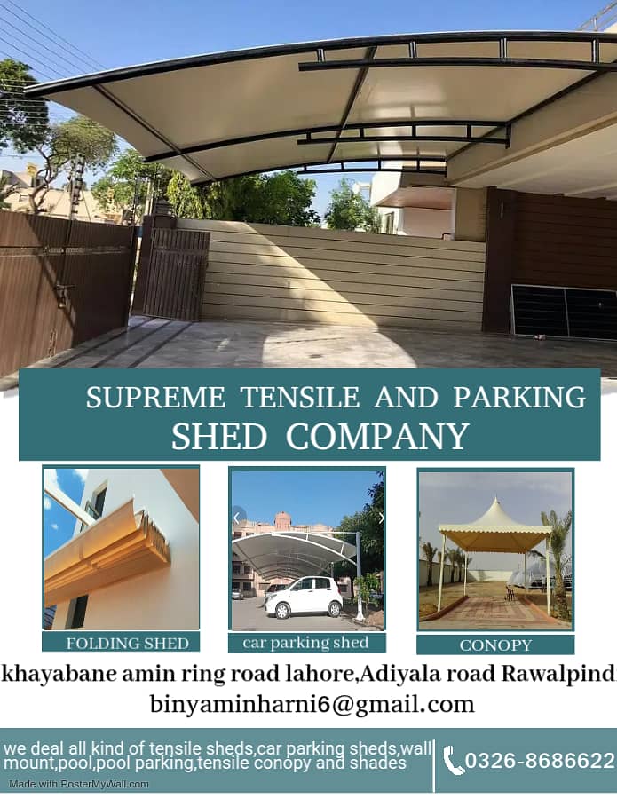 Car parking shade | sheds for sale | Fiber Shades | Tensile Shades 0