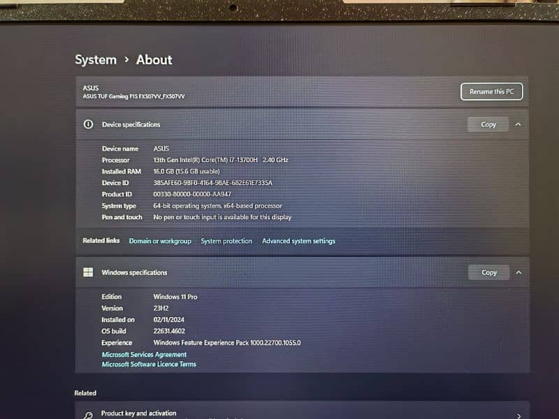 Asus Tuf F15 i7 13th gen RTX 4060 gaming laptop 5