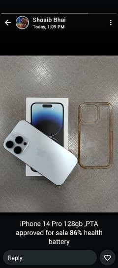 14 pro 128GB   86℅  PTA Approved