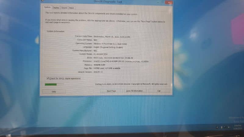 NEC Laptop,Core i5, 4th Generation, 4GB RAM, 320GB HDD For Sale in ISB 5