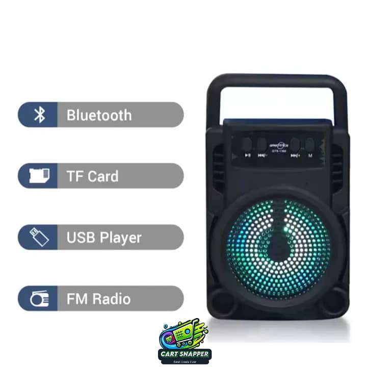 Bluetooth Speaker, Rechargeable, Wireless, FM Radio, USB & Memory Car 1