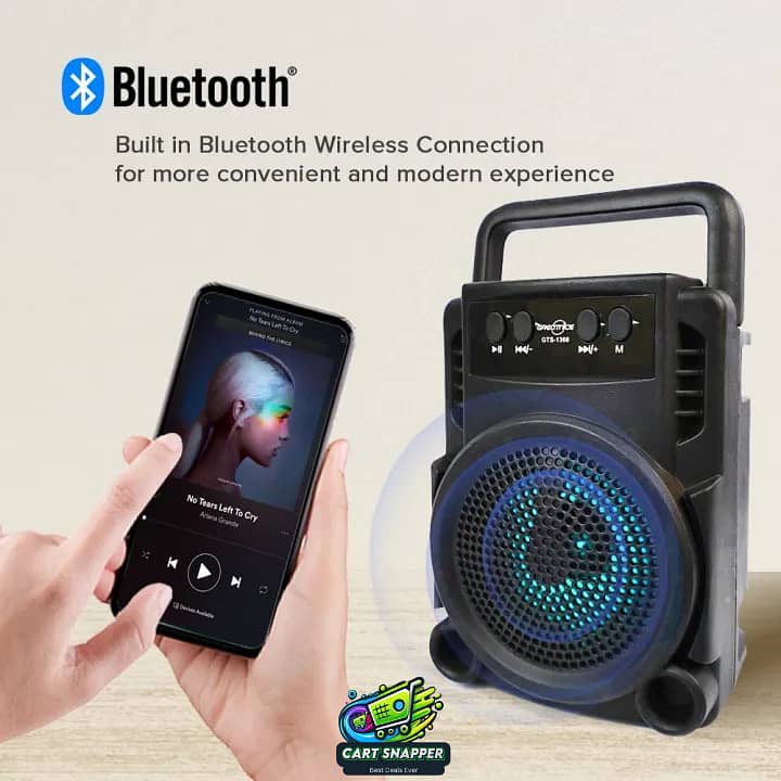 Bluetooth Speaker, Rechargeable, Wireless, FM Radio, USB & Memory Car 2