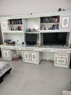 wooden cabinet for studying of 2 students