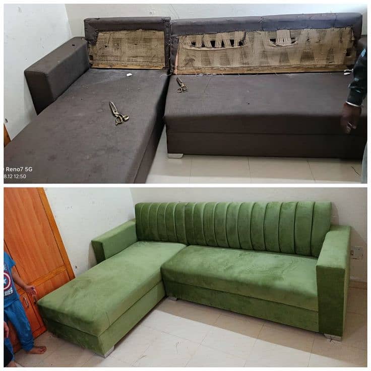Sofa set |sofa maker | 5 seater sofa repair | fabric change/L-Shaped 4
