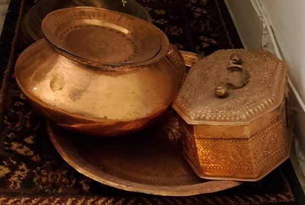 VINTAGE Pandaan Degchi & Thaal All Made of Bronze Completely Restored 5