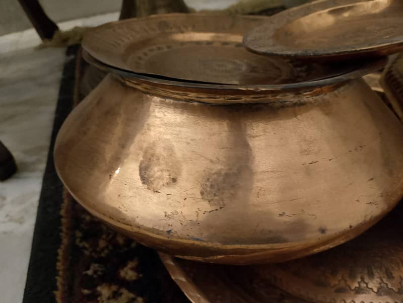 VINTAGE Pandaan Degchi & Thaal All Made of Bronze Completely Restored 6