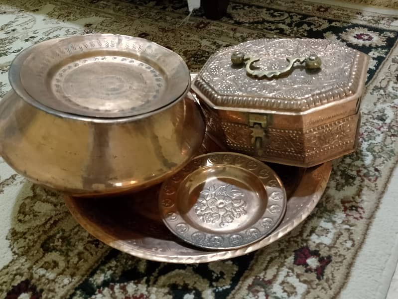 VINTAGE Pandaan Degchi & Thaal All Made of Bronze Completely Restored 2