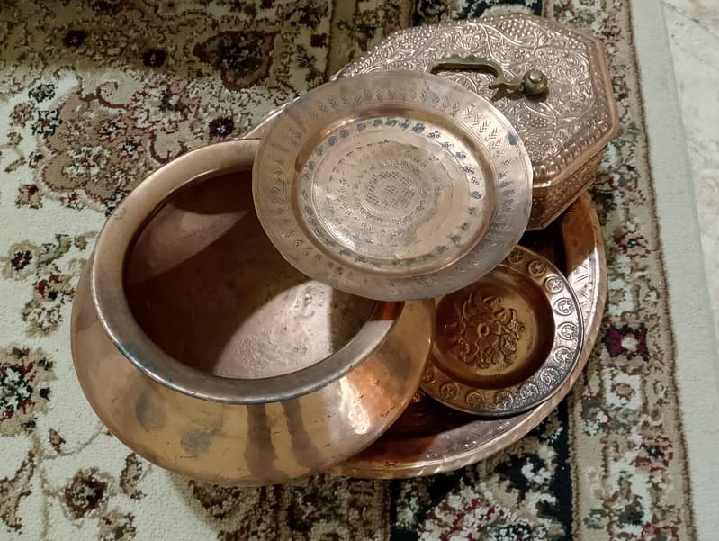 VINTAGE Pandaan Degchi & Thaal All Made of Bronze Completely Restored 3