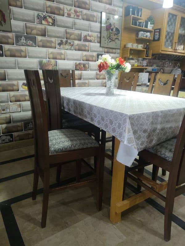 6 seater wooden dining table 1